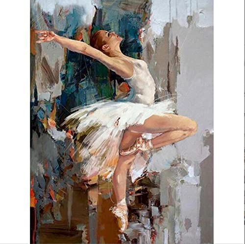 ITAWS Wohnzimmer Dekor Vinyl Ballerina Tanzt, Diy Rahmen, 40X50Cm Malen Nach Zahlen Kits Für Erwachsene Anfänger, Creative Diy Digitales Ölgemälde Leinwand von ITAWS