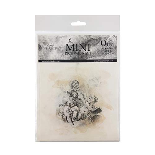 ITD Collection - Mini Reispapier Kreatives Set 14,8 x 14,8 cm (6 Blätter), Decoupage Reispapiere für Scrapbooking und Basteln, Mehrfarbig. (RSM010), Vintage Angels II von ITD Collection