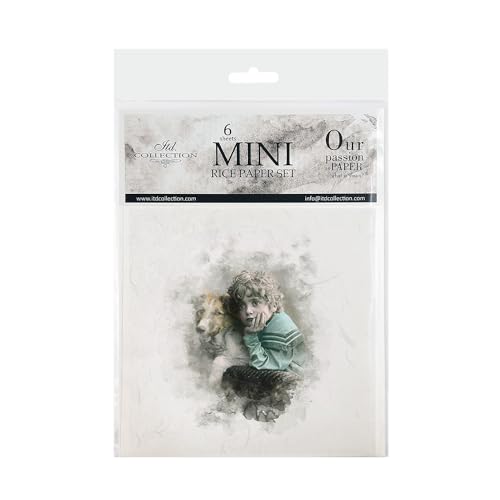 ITD Collection - Mini Reispapier Kreatives Set 14,8 x 14,8 cm (6 Blätter), Decoupage Reispapiere für Scrapbooking und Basteln, Mehrfarbig. (RSM020) von ITD Collection