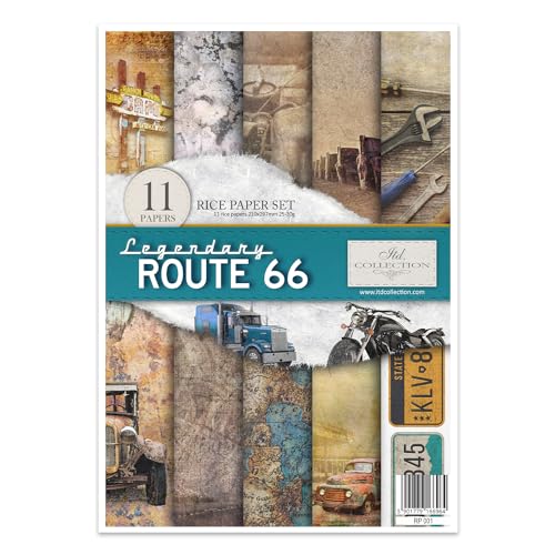 ITD Collection RP001 Reispapier, Legendary Route 66, 29,7 x 21 cm von ITD Collection