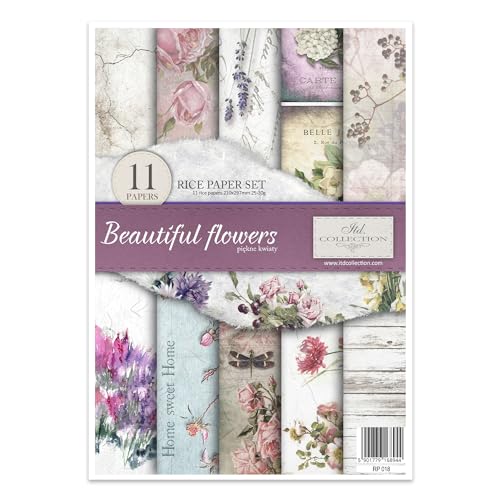 ITD Collection RP018 Reispapier, Beautiful Flowers, 29,7 x 21 cm von ITD Collection