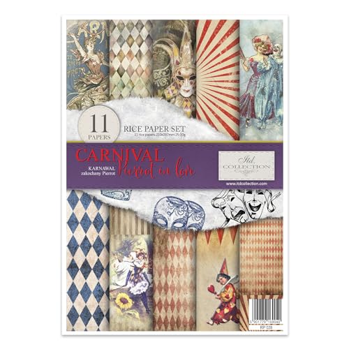 ITD Collection RP028 Reispapier, Carnival Pierrot in Love, 29,7 x 21 cm von ITD Collection
