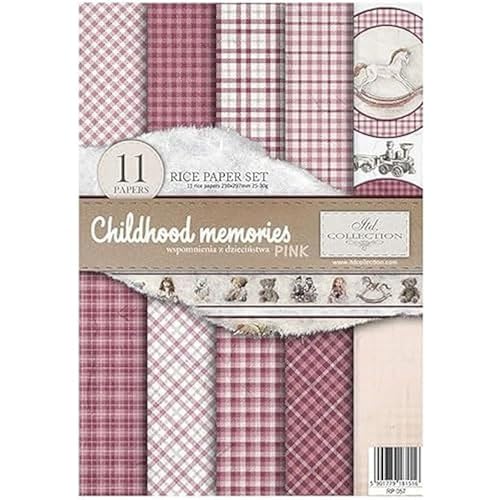 ITD Collection RP057 Reispapier, Childhood Memories- Pink, 21x30x0,15cm von ITD Collection