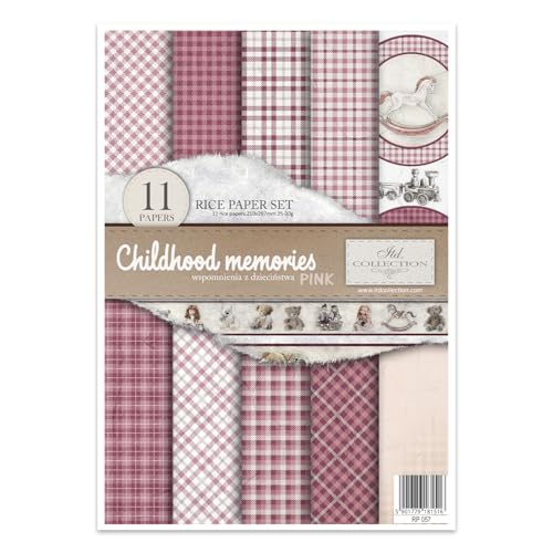 ITD Collection RP057 Reispapier, Childhood Memories- Pink, 21x30x0,15cm von ITD Collection