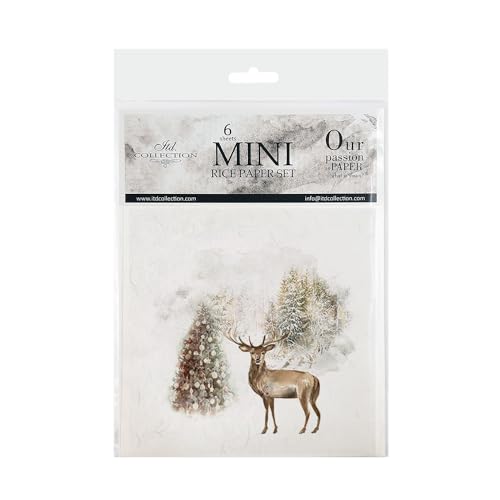 ITD Collection - Mini Reispapier Kreatives Set 14,8 x 14,8 cm (6 Blätter), Decoupage Reispapiere für Basteln, Papier zum Dekoration, Mehrfarbig (RSM026) von ITD Collection