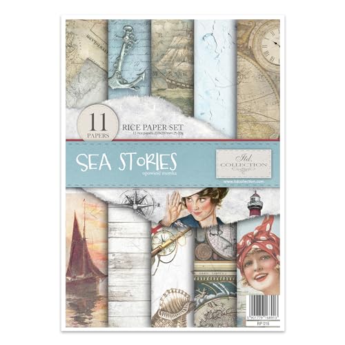 ITD Collection RP015 Reispapier, Sea Stories, 29,7 x 21 cm von ITD Collection