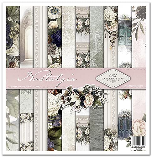 ITD Collection - Scrapbook Papier - Scrapbooking Set - Motivpapier zum Basteln - Dekorpapier 12x12 inches - 310 x 310 mm - 10 Blatt + 1 – Nostalgia - SLS-024 von ITD Collection