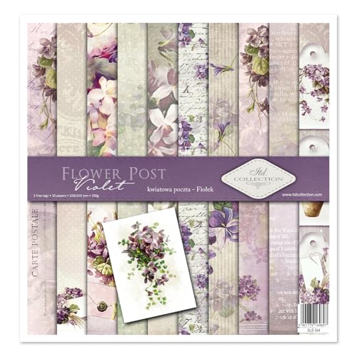 ITD Collection - Scrapbook Papier - Scrapbooking Set - Motivpapier zum Basteln - Dekorpapier 12x12 inches - 310 x 310 mm - 10 Blatt + 1 – Flower Post - SLS-044 von ITD Collection
