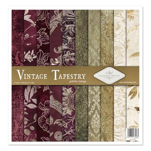 ITD Collection - Scrapbooking-Paket 12x12 inches, Scrapbooking Papier, Dekorpapier, Decoupage, Kartenherstellung, Papiergröße - 310 x 320 mm (Vintage Tapestry, SLS052) von ITD Collection