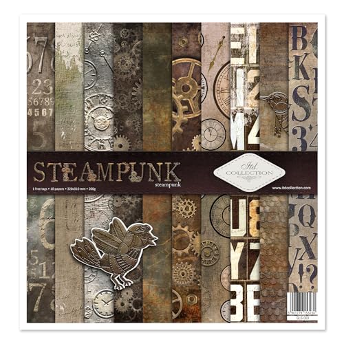 ITD Collection - Decoupage Papier Paket - Decopatch Papier 310 x 320 mm - Scrapbooking - Dekorpapier für DIY Alben Bullet Journals (SLS-003 Steampunk) von ITD Collection