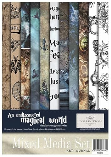 ITD Collection -Scrapbooking Paket A4 Zubehör-Decoupage Set-Scrapbook Papier Satz mit Pergamentpapier-Größe 210x297mm (MS019 - HS code 48021000) von ITD Collection