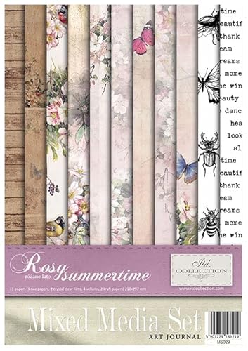 ITD Collection -Scrapbooking Paket A4 Zubehör-Decoupage Set-Scrapbook Papier Satz mit Pergamentpapier-Größe 210x297mm (MS029 - HS code 48021000) von ITD Collection