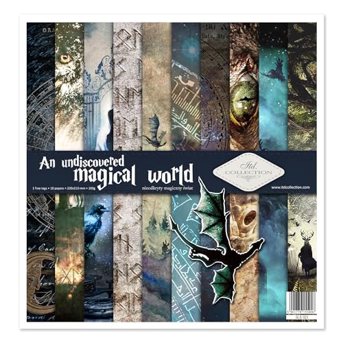 ITD Collection - Scrapbooking package 12 x 12 inches, scrapbooking paper, decorative paper, decoupage, card making, paper size - 310 x 320 mm (An undiscovered magical world, SLS-023) von ITD Collection