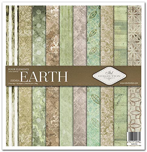 ITD Collection - Scrapbooking package 12 x 12 inches, scrapbooking paper, decorative paper, decoupage, card making, paper size - 310 x 320 mm (Four elements-Earth, SLS-013) von ITD Collection
