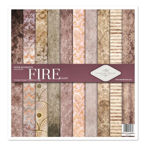 ITD Collection - Scrapbooking package 12 x 12 inches, scrapbooking paper, decorative paper, decoupage, card making, paper size - 310 x 320 mm (Four elements-Fire, SLS-014) von ITD Collection