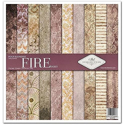 ITD Collection - Scrapbooking package 12 x 12 inches, scrapbooking paper, decorative paper, decoupage, card making, paper size - 310 x 320 mm (Four elements-Fire, SLS-014) von ITD Collection