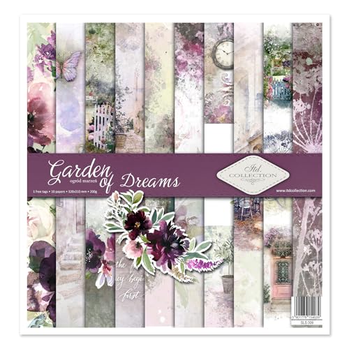 ITD Collection - Scrapbooking package 12 x 12 inches, scrapbooking paper, decorative paper, decoupage, card making, paper size - 310 x 320 mm (Garden of Dreams, SLS-009) von ITD Collection