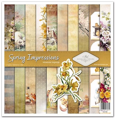 ITD Collection - Scrapbooking package 12 x 12 inches, scrapbooking paper, decorative paper, decoupage, card making, paper size - 310 x 320 mm (Spring Impressions, SLS058) von ITD Collection