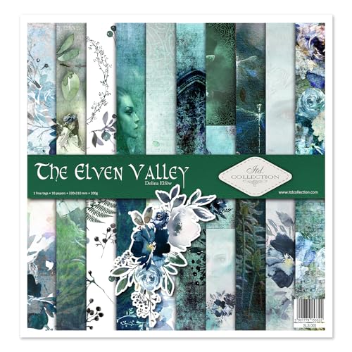 ITD Collection - Scrapbooking package 12 x 12 inches, scrapbooking paper, decorative paper, decoupage, card making, paper size - 310 x 320 mm (The Elven Valley, SLS-005) von ITD Collection