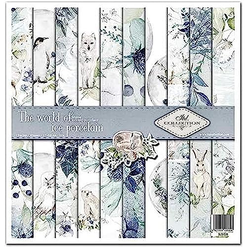 ITD Collection - Scrapbooking package 12 x 12 inches, scrapbooking paper, decorative paper, decoupage, card making, paper size - 310 x 320 mm (The world of ice porcelain, SLS-020) von ITD Collection