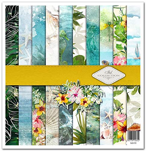 ITD Collection - Scrapbooking package 12 x 12 inches, scrapbooking paper, decorative paper, decoupage, card making, paper size - 310 x 320 mm (Tropical dreams, SLS-010) von ITD Collection