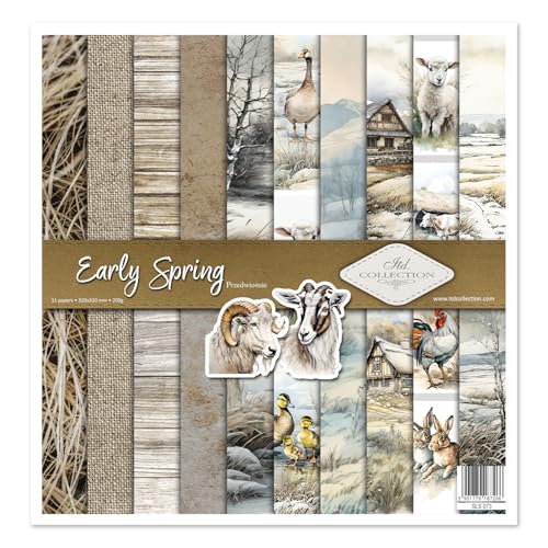 ITD Collection - Scrapbook Papier - Scrapbooking Set - Motivpapier zum Basteln - Dekorpapier 12x12 inches - 310 x 310 mm - 10 Blatt + 1 – Early Spring - SLS-073 von ITD Collection
