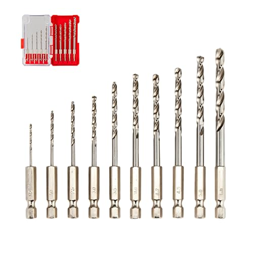 ITEMPESTI HSS Bohrer Set M35 Kobalt (1,5-6,0mm/10-tlg) für Edelstahl, Hartmetalle & Stahl - Robuste Metallbohrer mit Sechskantschaft in Aufbewahrungsbox von ITEMPESTI