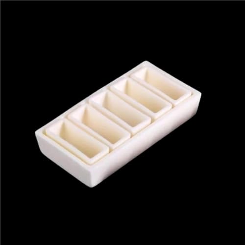 1 Satz Hochtemperatur-Aluminiumoxid-Tiegel-Set for Laboranalysen – 50–100 mm Formen for Schmelzen von Metallen, Keramik, Glas(70x30x30mmx03) von ITITI