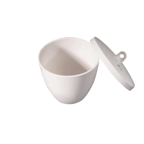 1 Stück Keramiktiegel mit Deckel – 200/300 ml Leichtmetall-Raffinationstiegel for Experimente, schnelles Abkühlen(200ml) von ITITI