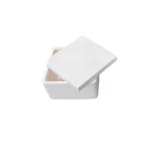 Rechteckiger/quadratischer Tiegel aus Aluminiumoxid, Deckel – Industrielle Schmelzformen for Lichtbogen- und Induktionsschmelzen, 0,9–185 ml Fassungsvermögen, 1 Stück(50x50x25mmx40) von ITITI