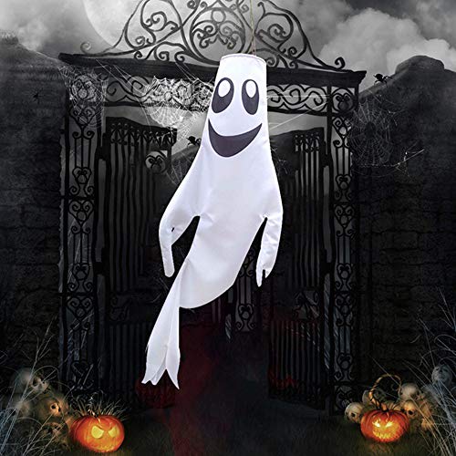 ITODA Halloween Banner Geist Luftballon Halloween Requisiten Lang Hängedeko Ghost Halloweendeko Gruselig Hängedekoration Bäume Haustür Türdekoration Garten Veranda Deko Horror Partybanner Spukhaus von ITODA