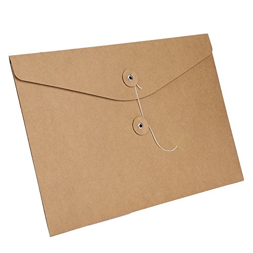Ordner aus Kraftpapier Dokumentemappe A4 Postmappe Set mit 10 Stück Ordnungsmappe für Büro Zuhause Schule Dokumententasche Briefordner Dateien Mappen Paket Organizer Hellbraun von ITODA