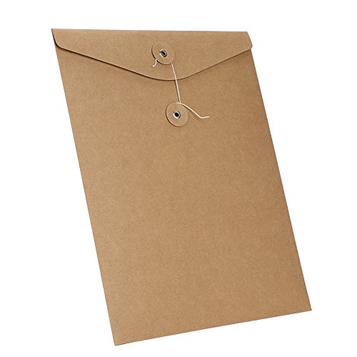 Ordner aus Kraftpapier Dokumentemappe A4 Postmappe Set mit 10 Stück Ordnungsmappe für Büro Zuhause Schule Dokumententasche Briefordner Dateien Mappen Paket Organizer Hellbraun von ITODA