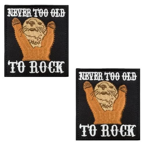 2 Stück Never Too Old to Rock süßer Otter-Patch, lustig, trendig, Meme-Tiere, Rock, besticktes Emblem für Biker, Motorrad, Rucksack, Weste, Mäntel, Taschen, Hundegeschirr 2 Stück Never Too Old to Rock süßer Otter-Patch, lustig, trendig, Meme-Tiere, Rock, besticktes Emblem für Biker, Motorrad, Rucksack, Weste, Mäntel, Taschen, Hundegeschirr von ITOMUFD