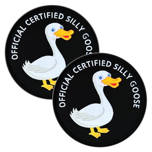 2 Stück offiziell zertifizierte Silly Goose Patches für Jacken - Haken und Schlaufe lustiger Gans sarkastischer Aufnäher für Biker-Kleidung - besticktes trendiges Emblem zum Aufnähen für Uniform 2 Stück offiziell zertifizierte Silly Goose Patches für Jacken - Haken und Schlaufe lustiger Gans sarkastischer Aufnäher für Biker-Kleidung - besticktes trendiges Emblem zum Aufnähen für Uniform von ITOMUFD