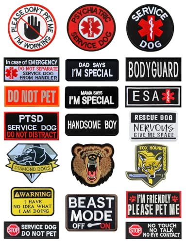 20 Stück Klettverschluss-Aufnäher für Hundeweste, nicht zufällig, lustige Sprüche, Patches für Hundegeschirr, Kleidung, coole trendige Meme-Patches für Hunderucksäcke, zum Aufnähen auf Hunde-Tiere von ITOMUFD