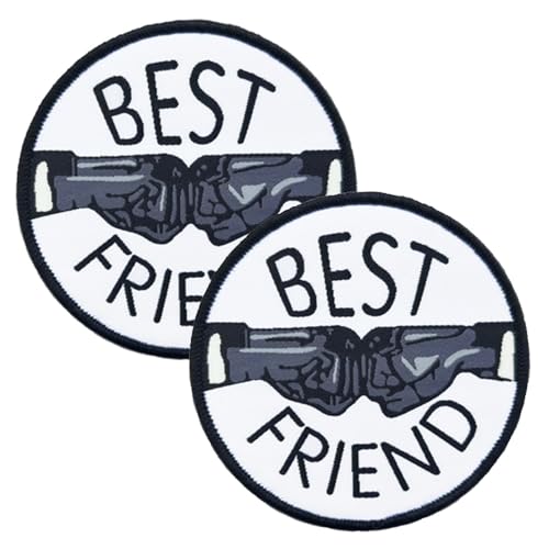 Aufnäher mit Aufschrift "Best Friends" für Hundeweste, lustiger Aufnäher mit Aufschrift "Meme Touch The Faust", für Biker-Kleidung, bestickt, trendig, zum Aufnähen, für Weste, Rucksack, Taschen und von ITOMUFD