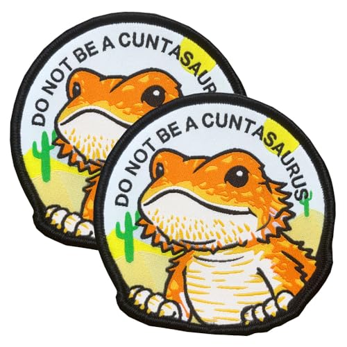 Aufnäher mit Aufschrift "Don't Be A Cuntasaurus", Eidechse, Gecko, Moral, niedliches Cartoon-Tier-Emblme-Aufnäher mit Hakenverschluss, lustiges Biker-Motiv, sarkastisches Zitat für Hüte, Rucksäcke Aufnäher mit Aufschrift "Don't Be A Cuntasaurus", Eidechse, Gecko, Moral, niedliches Cartoon-Tier-Emblme-Aufnäher mit Hakenverschluss, lustiges Biker-Motiv, sarkastisches Zitat für Hüte, Rucksäcke von ITOMUFD