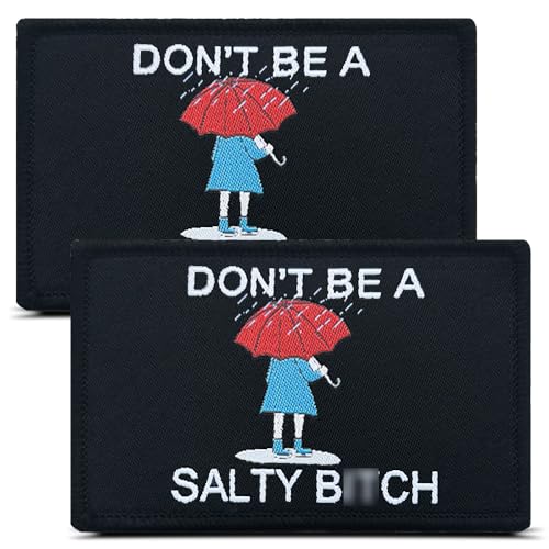 Aufnäher mit Aufschrift "Don't Be A Salty Bit*h", lustig, sarkastischer Biker, mit Klettverschluss, bestickt, für Hut, Rucksack, Weste, Uniform, Mäntel, Jeans, Jacken, Kleidung, Taschen, Hundegeschirr Aufnäher mit Aufschrift "Don't Be A Salty Bit*h", lustig, sarkastischer Biker, mit Klettverschluss, bestickt, für Hut, Rucksack, Weste, Uniform, Mäntel, Jeans, Jacken, Kleidung, Taschen, Hundegeschirr von ITOMUFD
