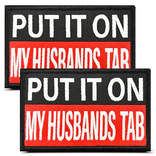 Aufnäher mit Aufschrift "Put It On My Husbands", lustiger Aufnäher, für Damen, Biker, Meme, Sprüche, Klettverschluss, bestickt, für Rucksäcke, Hüte, Taschen, Hundeweste, Geschirr, Kleidung, 2 Stück Aufnäher mit Aufschrift "Put It On My Husbands", lustiger Aufnäher, für Damen, Biker, Meme, Sprüche, Klettverschluss, bestickt, für Rucksäcke, Hüte, Taschen, Hundeweste, Geschirr, Kleidung, 2 Stück von ITOMUFD