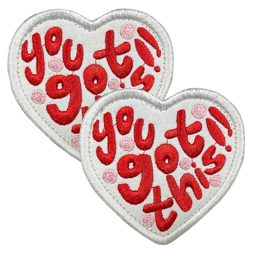 Aufnäher mit Aufschrift "You Got This!", Aufschrift "You Got This!", Aufnäher-Aufnäher für Jacken, Klettverschluss, Herzmotiv, für Kindertasche, besticktes Emblem für Weste, Uniform, Kleidung Aufnäher mit Aufschrift "You Got This!", Aufschrift "You Got This!", Aufnäher-Aufnäher für Jacken, Klettverschluss, Herzmotiv, für Kindertasche, besticktes Emblem für Weste, Uniform, Kleidung von ITOMUFD