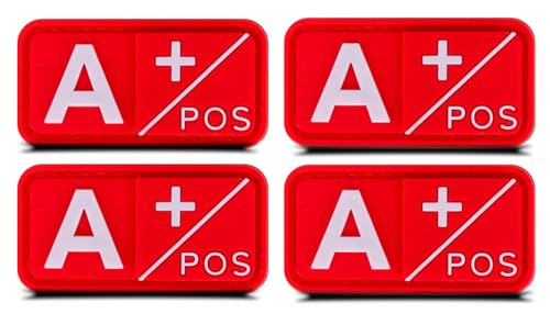 Blutgruppe A+ Medic Cross Moral Patch, Gummi, PVC, 3D A POS Positive Erste-Hilfe-Set, Patch für taktische IFAK, taktische A+ Patches für IFAK Plattenträger Traumatasche, EMT, EMS, EDC Tasche, Rot, 4 Blutgruppe A+ Medic Cross Moral Patch, Gummi, PVC, 3D A POS Positive Erste-Hilfe-Set, Patch für taktische IFAK, taktische A+ Patches für IFAK Plattenträger Traumatasche, EMT, EMS, EDC Tasche, Rot, 4 von ITOMUFD