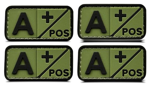 Blutgruppe A+ Medic Cross Patch, Gummi, PVC, 3D A POS Positive Erste-Hilfe-Set, Patch für taktische IFAK, taktische A+ Patches für IFAK Plattenträger Traumatasche, EMT, EMS, EDC Tasche, Armeegrün, 4 Blutgruppe A+ Medic Cross Patch, Gummi, PVC, 3D A POS Positive Erste-Hilfe-Set, Patch für taktische IFAK, taktische A+ Patches für IFAK Plattenträger Traumatasche, EMT, EMS, EDC Tasche, Armeegrün, 4 von ITOMUFD