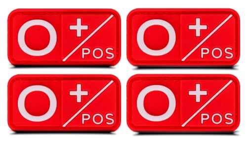 Blutgruppe O+ Medic Cross Moral Patch, Gummi, PVC, 3D O POS Positive Erste-Hilfe-Set, Patch für taktische IFAK, taktische O+ Patches für IFAK Plattenträger Traumatasche, EMT, EMS, EDC Tasche, Rot, 4 Blutgruppe O+ Medic Cross Moral Patch, Gummi, PVC, 3D O POS Positive Erste-Hilfe-Set, Patch für taktische IFAK, taktische O+ Patches für IFAK Plattenträger Traumatasche, EMT, EMS, EDC Tasche, Rot, 4 von ITOMUFD