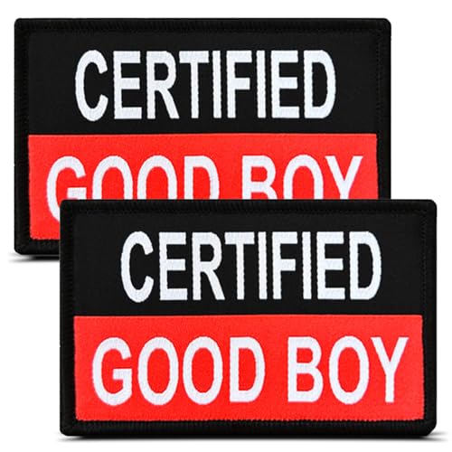 Good Boy zertifizierte Aufnäher für Hundegeschirr, Hundeweste, Klettverschluss, lustiger Good Boy-Aufnäher für Biker-Kleidung, bestickt, trendig, zum Aufnähen, Dekor-Emblem für Weste, Geschirr von ITOMUFD