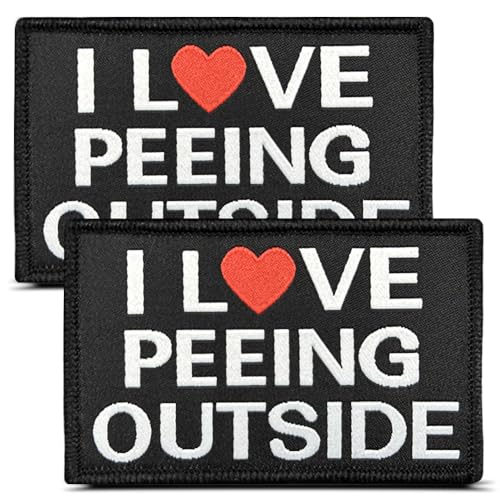 Lustiger Aufnäher mit Aufschrift "I Love Peeing Outside", 2 Stück, lustiger Biker-Spruch, für Hut, Rucksack, Weste, Uniform, Mäntel, Jeans, Jacken, Kleidung, Taschen, Helm Lustiger Aufnäher mit Aufschrift "I Love Peeing Outside", 2 Stück, lustiger Biker-Spruch, für Hut, Rucksack, Weste, Uniform, Mäntel, Jeans, Jacken, Kleidung, Taschen, Helm von ITOMUFD