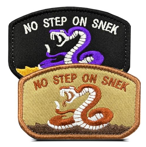 Lustiges Design für Jacken, Aufschrift "No Step On Snek", Aufnäher mit Klettverschluss, für Biker-Kleidung, besticktes Emblem für Weste, Uniform, Kleidung, Rucksack, Mäntel, Jeans, 2 Stück von ITOMUFD