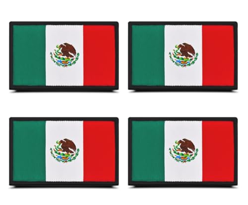Mexiko-Flagge, taktischer Aufnäher, Klettverschluss, Stickerei, Uniform, Emblem, Patches für Rucksäcke, Mützen, Jacken, Mäntel, Kleidung und mehr, 4 Stück Mexiko-Flagge, taktischer Aufnäher, Klettverschluss, Stickerei, Uniform, Emblem, Patches für Rucksäcke, Mützen, Jacken, Mäntel, Kleidung und mehr, 4 Stück von ITOMUFD