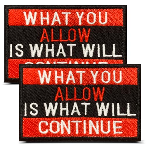 What You Allow is What Will Continue, 2 Stück Lustige, niedliche trendige Meme-Biker-Sprüche, Klettverschluss, besticktes Emblem für Hut, Mützen, Rucksack, Kleidung, Mäntel, Taschen, Uniform What You Allow is What Will Continue, 2 Stück Lustige, niedliche trendige Meme-Biker-Sprüche, Klettverschluss, besticktes Emblem für Hut, Mützen, Rucksack, Kleidung, Mäntel, Taschen, Uniform von ITOMUFD