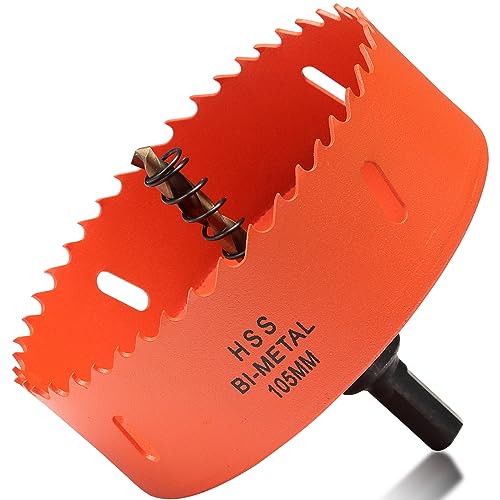 105 mm Lochsägenbohrer für Holz und Metall, Bi-Metall Kreislochschneider mit Schnitttiefe von 35 mm für Stahl, Gusseisen, Aluminium, Sperrholz, Acryl, PVC/UPVC 105 mm Lochsägenbohrer für Holz und Metall, Bi-Metall Kreislochschneider mit Schnitttiefe von 35 mm für Stahl, Gusseisen, Aluminium, Sperrholz, Acryl, PVC/UPVC von ITOOLFIRM